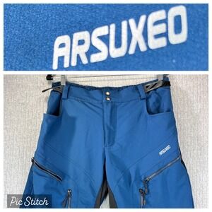 ARSUXEO Cycling Shorts Mountain Bike MTB Blue Shorts Men XL/30 Zip Pockets sport